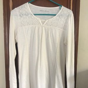 Cream long sleeve shirt